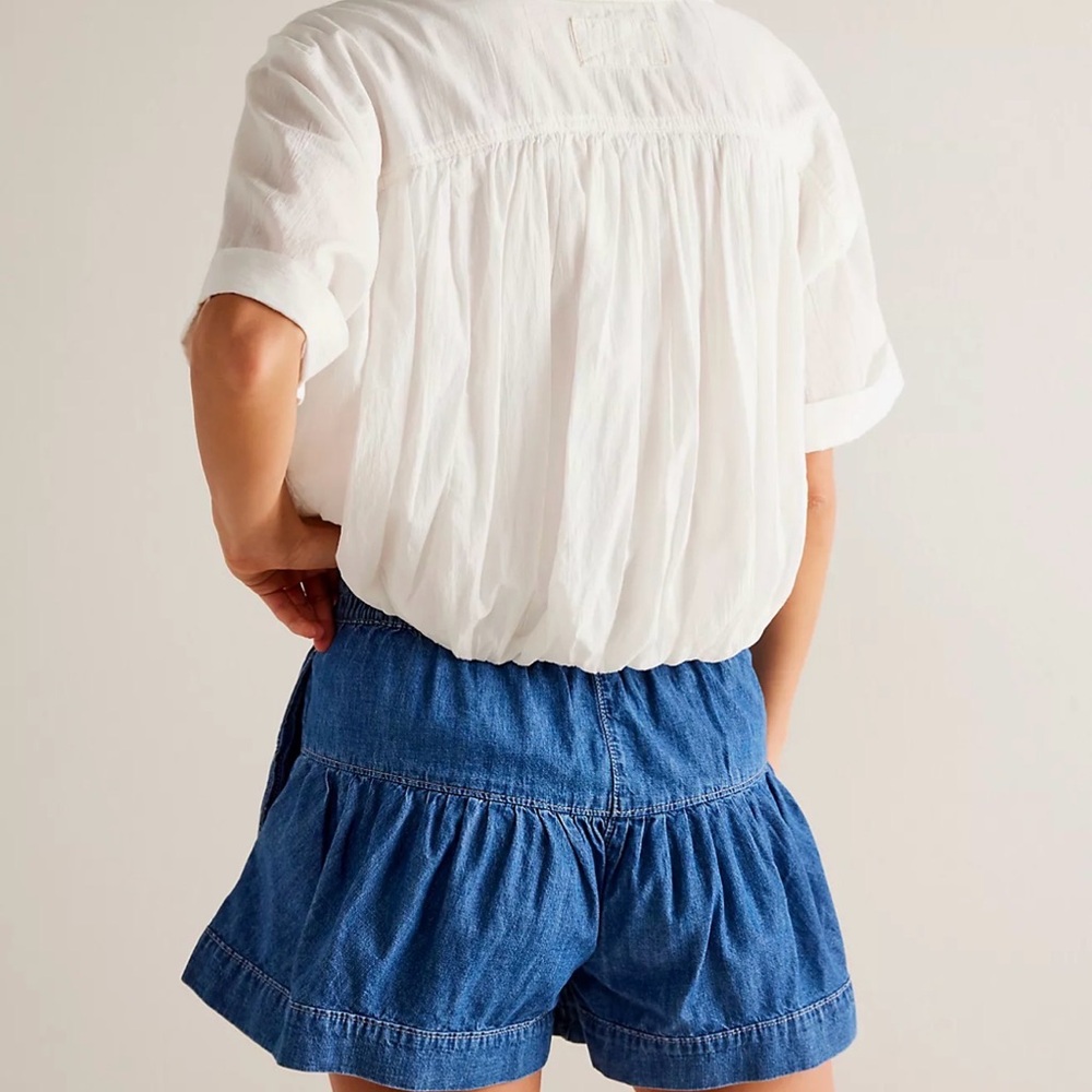 Free People Blue Denim Shorts - Picture 2 of 5